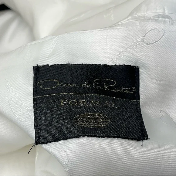Oscar De La Renta Formal Double Breasted White Blazer